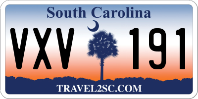 SC license plate VXV191