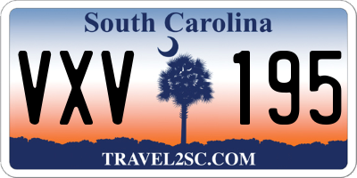 SC license plate VXV195
