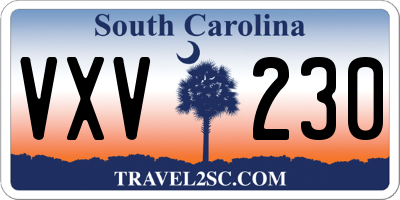 SC license plate VXV230