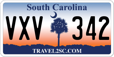 SC license plate VXV342