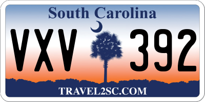 SC license plate VXV392
