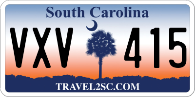 SC license plate VXV415