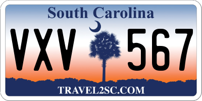 SC license plate VXV567