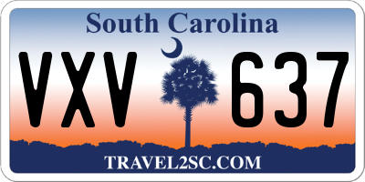 SC license plate VXV637