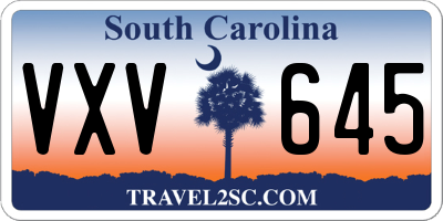 SC license plate VXV645