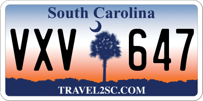 SC license plate VXV647