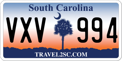 SC license plate VXV994