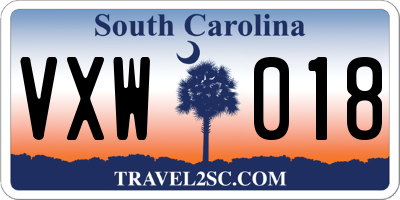 SC license plate VXW018