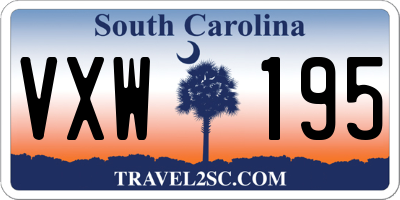 SC license plate VXW195