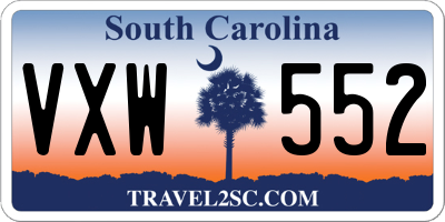 SC license plate VXW552