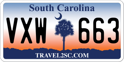 SC license plate VXW663