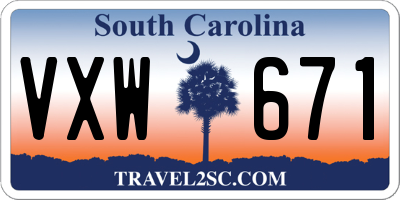 SC license plate VXW671