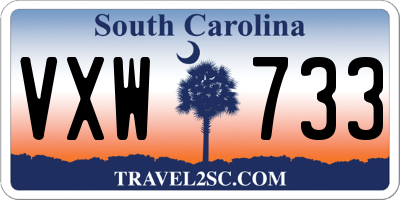 SC license plate VXW733