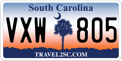 SC license plate VXW805