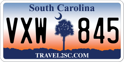 SC license plate VXW845