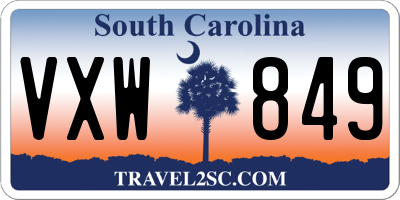 SC license plate VXW849