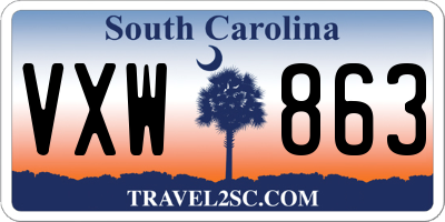 SC license plate VXW863