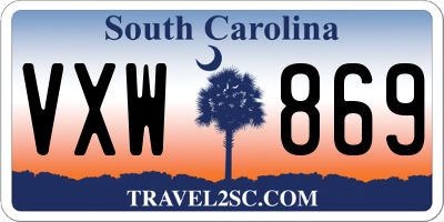 SC license plate VXW869