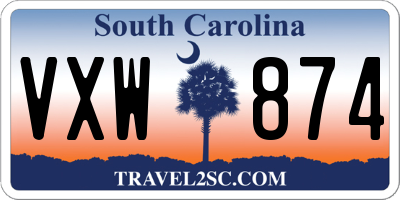 SC license plate VXW874