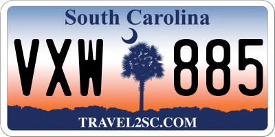 SC license plate VXW885