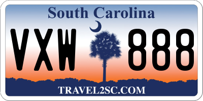SC license plate VXW888
