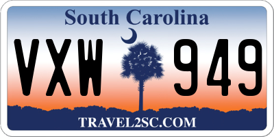 SC license plate VXW949