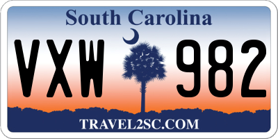 SC license plate VXW982
