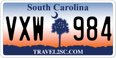SC license plate VXW984