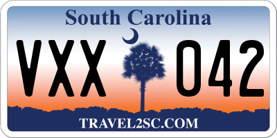 SC license plate VXX042