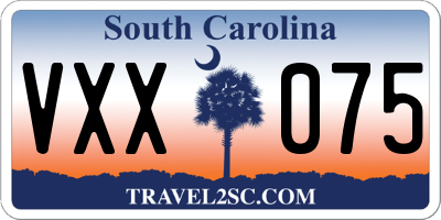 SC license plate VXX075