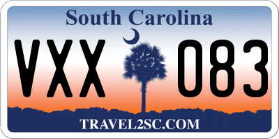 SC license plate VXX083
