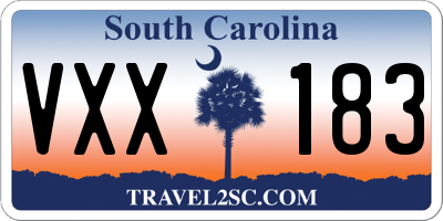 SC license plate VXX183