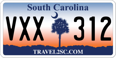 SC license plate VXX312