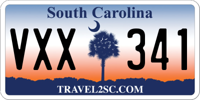SC license plate VXX341