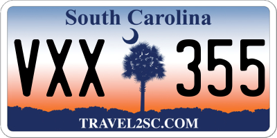 SC license plate VXX355