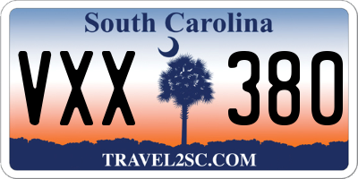 SC license plate VXX380