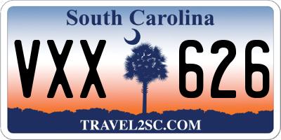 SC license plate VXX626