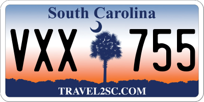 SC license plate VXX755