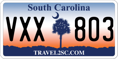 SC license plate VXX803