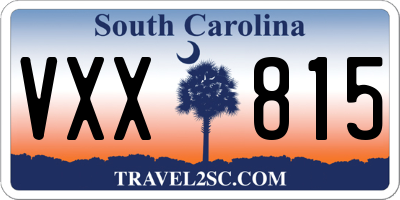 SC license plate VXX815