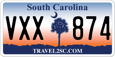 SC license plate VXX874