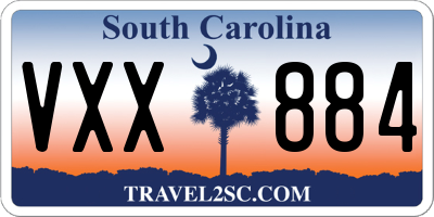 SC license plate VXX884