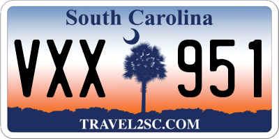 SC license plate VXX951