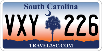 SC license plate VXY226
