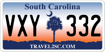 SC license plate VXY332