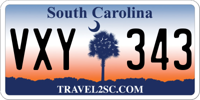 SC license plate VXY343