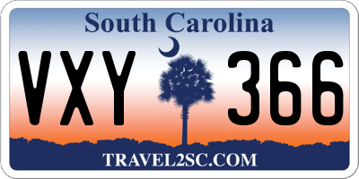 SC license plate VXY366