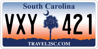 SC license plate VXY421
