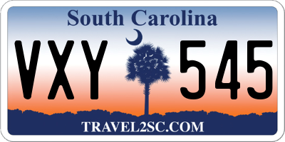 SC license plate VXY545
