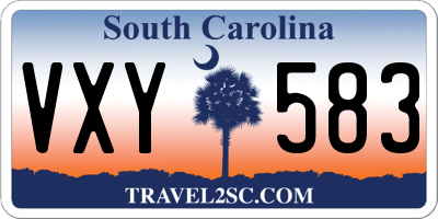 SC license plate VXY583
